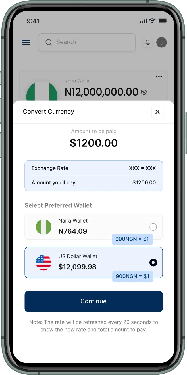 Global payment mockup